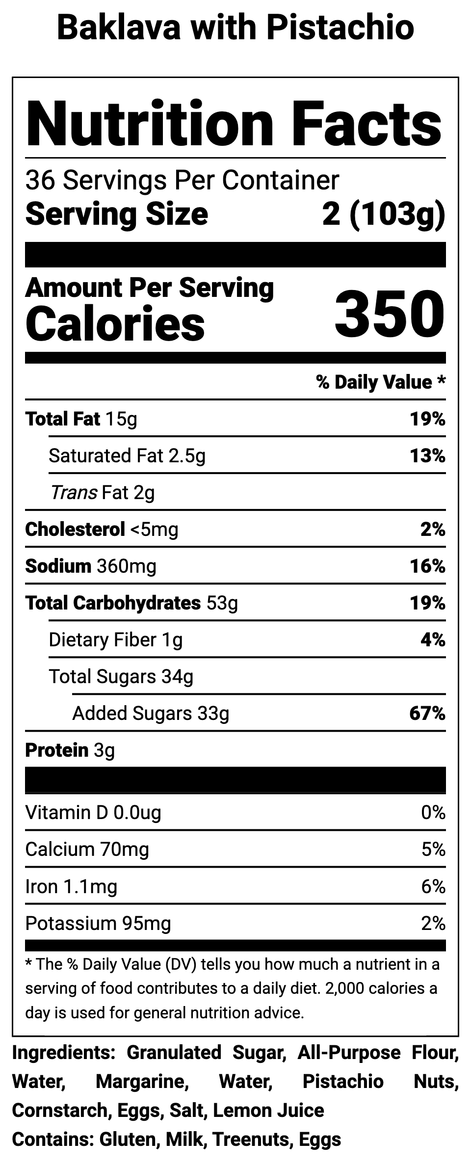 Baklava with Pistachio (Half Tray)